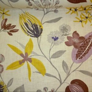 Braemore Ray of Sun Iris linen blend floral fabric